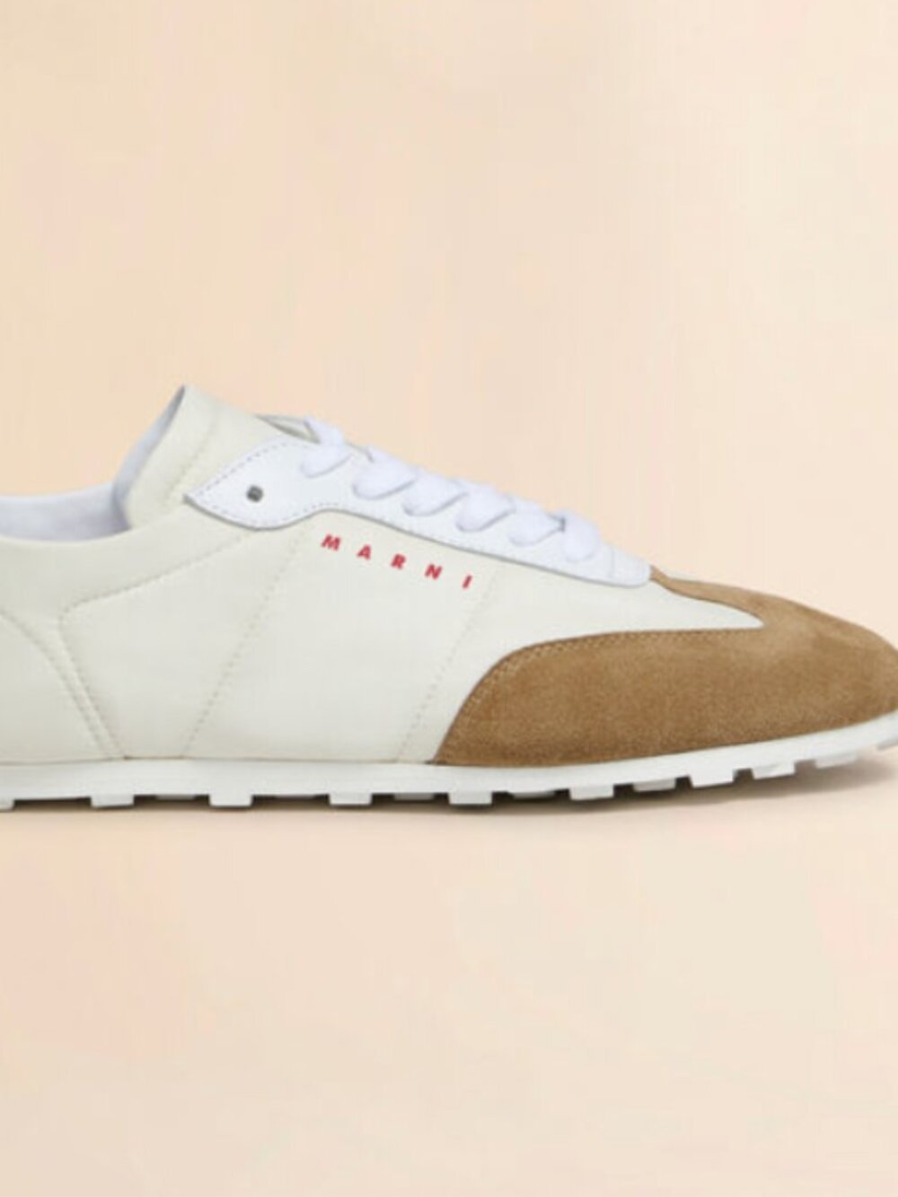 Marni Men's Cream and Brown Low-Top Sneakers